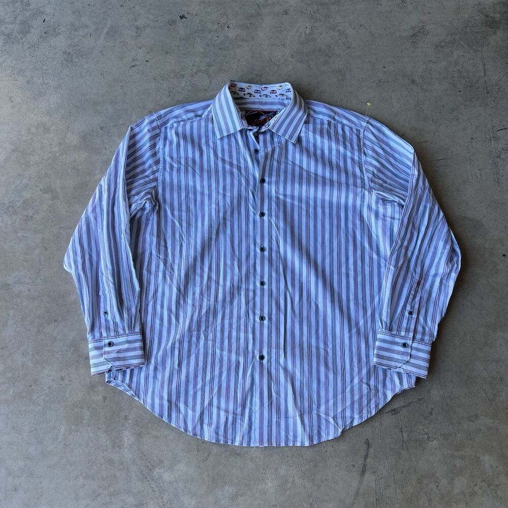 Robert Graham Jarred Sportscar Striped Polo Mens size XL